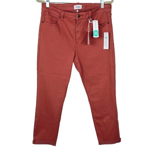 NEW Pistola Drea Slim Straight High-Waist Cropped Jeans 32 Red Rock - Picture 2 of 6